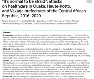 Publication: “It’s normal to be afraid”